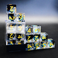 12 pièces Cube rouge or D6 acrylique plastique dés boîte polyédrique liquide noyau résines époxy guerre 40K Dnd Rpg dés