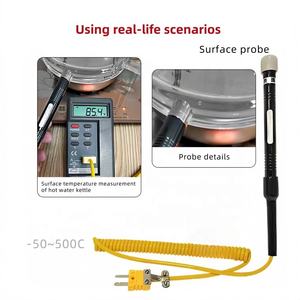مجس حراري يدوي من النوع K مع مجس استشعار درجة حرارة السطح من الفولاذ المقاوم للصدأ على شكل رقائق/شبكة - Product Image 3