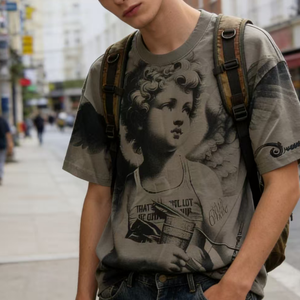 T-shirts THAT'S T Shirts AWFUL en gros, style Hip Hop, couleur unie, manches courtes, 100% coton, coupe oversize, pour homme et garçon - Product Image 6