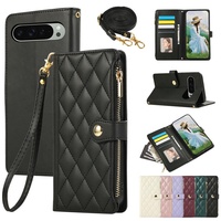 Étui portefeuille à fermeture éclair pour Google Pixel 11, 11 Pro, 10 Pro, 10 Pro XL, 9, 9 Pro, 10A, 9A, 8A, 7A, 6 – Housse de protection à rabat