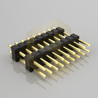 Connecteur à broches droites en plastique ABS à double rangée de 2,54 mm avec contact en laiton, connecteur à broches longues pour applications PCB