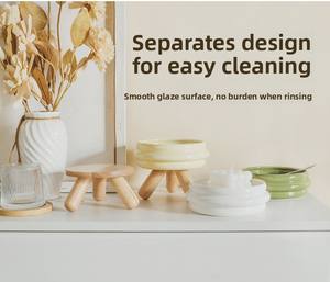 Gulu 32oz eco-friendly ciotola in ceramica per animali domestici colorata Modulare alta protezione per la gamba del collo solido modello di applicazione per l'alimentazione del cane del cucciolo - Product Image 6