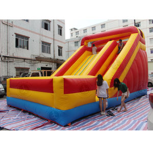 Venta caliente gigante de PVC azul aplastamiento tobogán de agua de doble carril tobogán de agua comercial inflable para niños - Product Image 3
