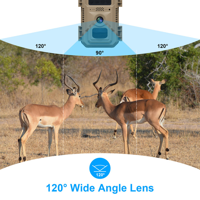 Wildlife Outdoor 4K Solar Panel 0.8 Second Triggering PIR 110° Security Night Vision Hunting Camera Trail Cameras