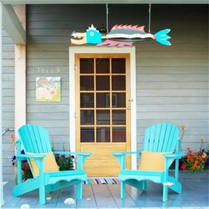 Good Design Waterproof patio beach chair Folding Plastic Wood outdoor garden Adirondack chair