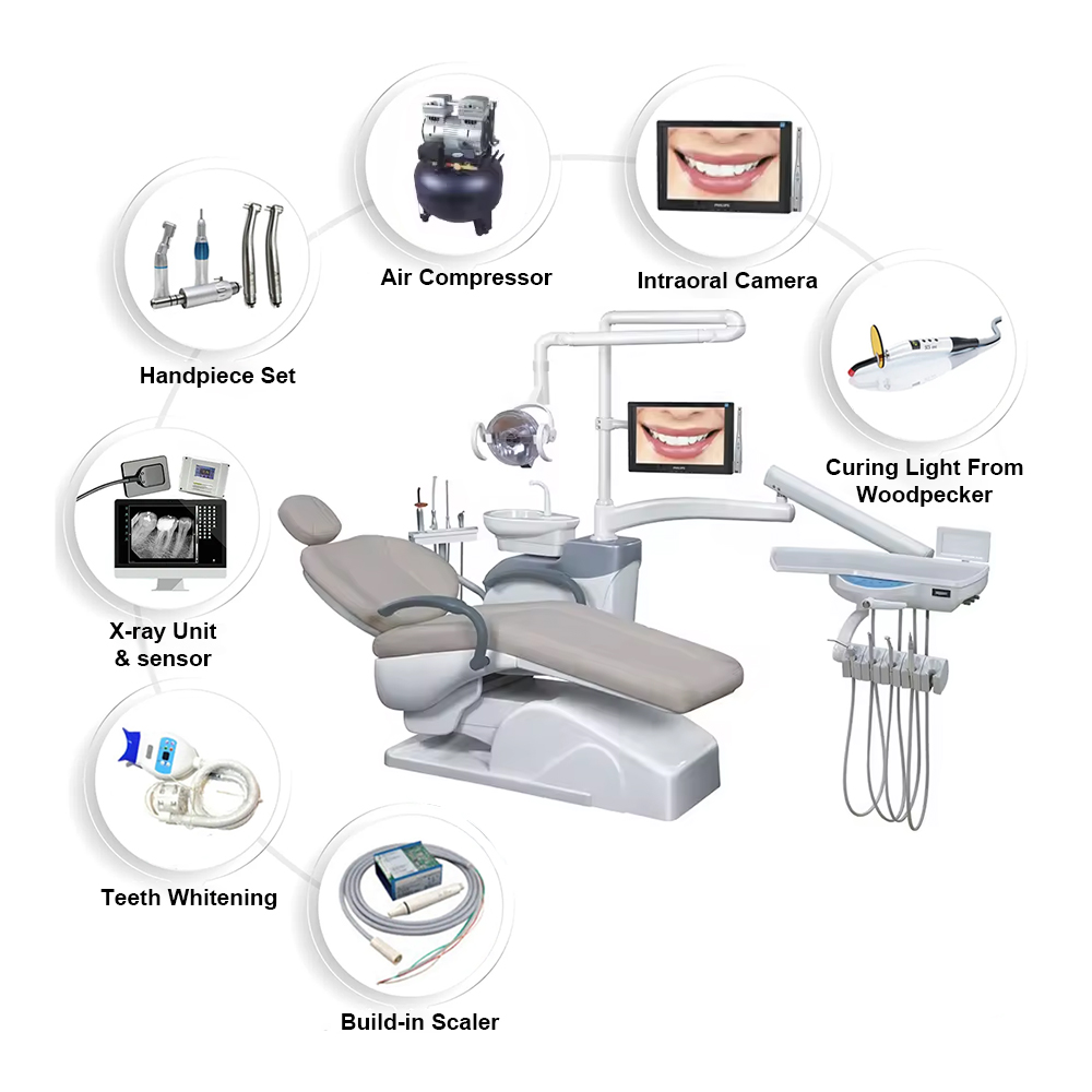 डेंटल यूनिट डिवाइस पोर्टेबल बाल चिकित्सा हैंडपीस यूनिडैड उपकरण स्वचालित डेंटल चेयर