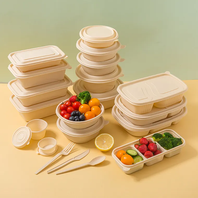 Degradable disposable corn starch environmental protection lunch box more especially sell salad fast food packaging box