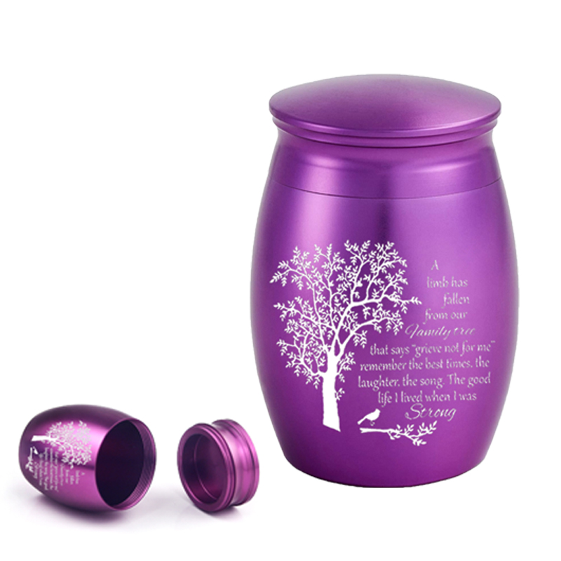 4cm Human Ashes Stainless Steel Purple Mini Crematorium Small