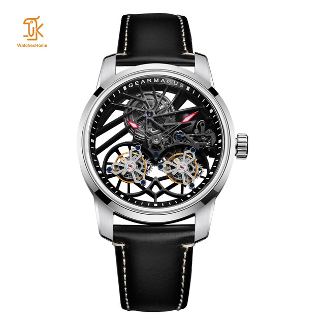 Extravagant Skeleton Double Tourbillon Watch Men personalized Custom LOGO Complication Mechanical Watches Manufacturer Brand