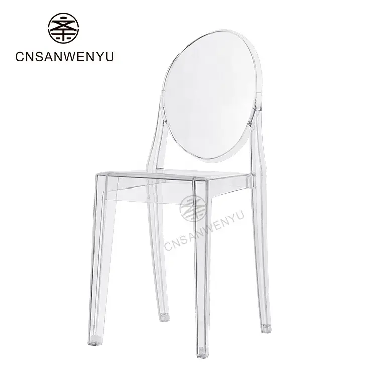 Günstiger Preis großer Rücken Party Kristall Kunststoff moderne Hochzeits bar transparent klar Acryl Ghost Dining Chair