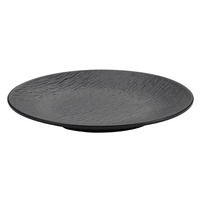 Assiette Moderne Design Japandi Simple Noire en Mélamine pour Fondue & Barbecue, Plat Plat à Steak Occidental pour Maison et Restaurant