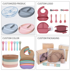 Ensemble de vaisselle pour bébé personnalisé en usine, sans BPA, avec assiette à forte succion, fourchette et cuillère - Product Image 5