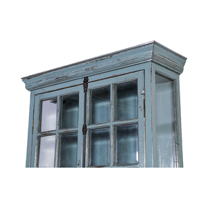 Lujo estilo francés de alta calidad de madera reciclada de pino macizo W OOD tallado vitrina de vidrio librería - Product Image 4