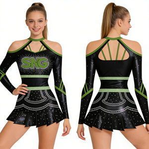 Girls Teenagers Cheerleading Warm-Up Set Customizable Spandex/Polyester Sports Bra & Shorts Team Cheer Gear SNG Brand