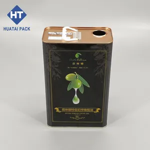 Custom Logo Printing Olive Oil Tin Cans Rectangle Tin Box Packaging Food Grade Olive Oil Tin Metal Cans