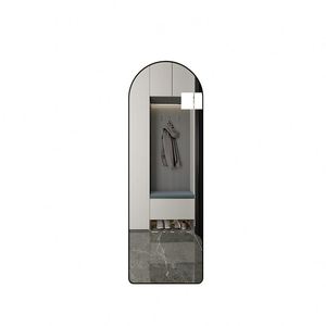 Miroir sur pied ou mural, moderne, fait main, en verre trempé avec cadre métallique, portable, pleine longueur, pour salon ou dortoir - Product Image 6
