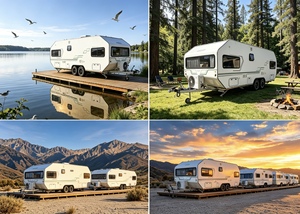 Caravane familiale moderne légère à deux essieux de luxe pour 4 personnes avec châssis AL-KO pour les voyages sur route - Product Image 2