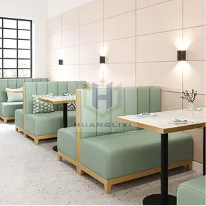 现代定制餐厅家具摊位座位沙发咖啡厅商店真皮沙发用餐套装实木沙发