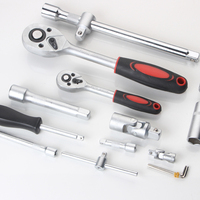 Jeu de clés à douilles 108 pièces en acier CR-V, kit de douilles à cliquet SAE et métriques pour la réparation automobile et moto, outils à main