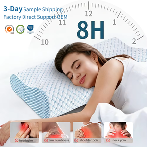 Almohada Cervical Ortopédica Yue Rise Home Hotel Supplies con Logotipo Personalizado, Diseño de Ondas, <span class=keywords><strong>Espuma</strong></span> Viscoelástica Refrescante y Funda - Product Image 1