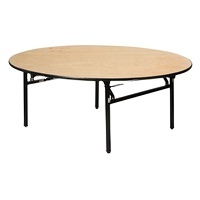 Table de banquet ronde pliable et durable en contreplaqué de 18mm pour pique-nique, mariage, hôtel, événement