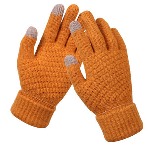 Gants d'hiver Jacquard pour femmes à écran tactile Mitaines en <span class=keywords><strong>laine</strong></span> tricotées extensibles chaudes pour l'extérieur - Product Image 5