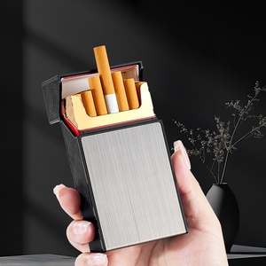 Logo personnalisé rechargeable étanche à l'humidité allume-cigare en métal 20 Pack carré imprimé <span class=keywords><strong>personnalisable</strong></span> carré boîte à cigarettes en métal - Product Image 6