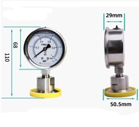 MC YNTP-60BF Hygienic Diaphragm Pressure Gauge, Stainless Steel Seismic Pressure Gauge with Clamp Holder