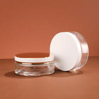 Pot en verre transparent à large ouverture de 100 ml, plat et rond, pour beurre corporel, baume, conteneur cosmétique DIY avec doublure intérieure hermétique