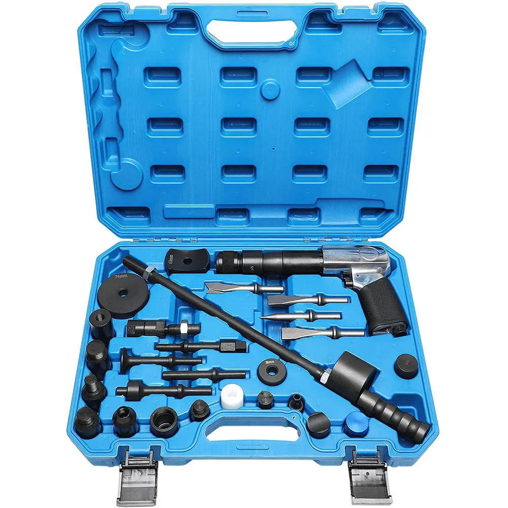 Air Hammer Kit Flach meißel mit Einkerbung meißel Taper Punch Endrohr schneider Werkzeug Diesel Inj ector Extractor Adapter Set