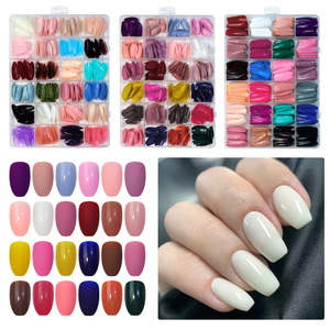Juego de 24 uñas postizas cuadradas mate tipo bailarina, reutilizables, de cobertura completa, para decoración de uñas, para salón, bricolaje, venta al por mayor - Product Image 2