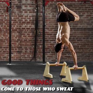 202405 20x12 inch Chiều cao có thể điều chỉnh song song bằng gỗ và thanh đẩy lên thanh chống trượt thể dục song song Thanh tay vịn - Product Image 4