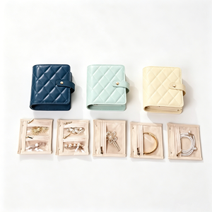 Modern Premium Miniature <b>Book</b>-Shaped Foldable Velvet+PU Leather Jewelry <b>Box</b> with Customized Color and Customer Logo - Product Image 1