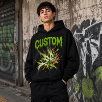 Sweat à capuche personnalisé imprimé en 3D, effet délavé vintage, 500 g/m², luxe, poids lourd, logo du fabricant, sweats à capuche vierges de haute qualité