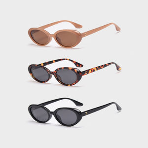 Vendita calda Logo personalizzato retrò Vintage TAC polarizzato UV400 donne ragazze piccole montature occhiali da sole ovali - Product Image 1