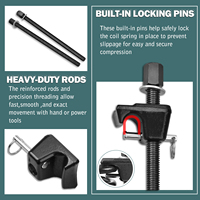 2 compresseurs de ressorts hélicoïdaux MacPherson robustes avec embout carré de 1/2 po et embout hexagonal de 13/16 po pour amortisseurs, noirs