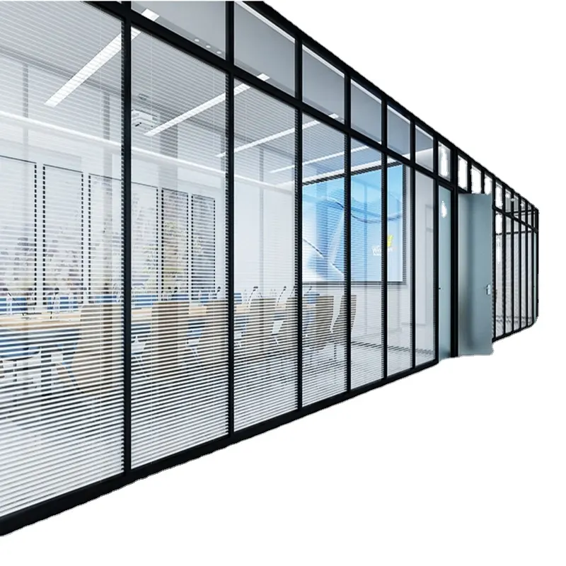 オフィスパネルデザインキュービクルディバイダーモジュラー操作可能なガラス壁パネルパーティション壁