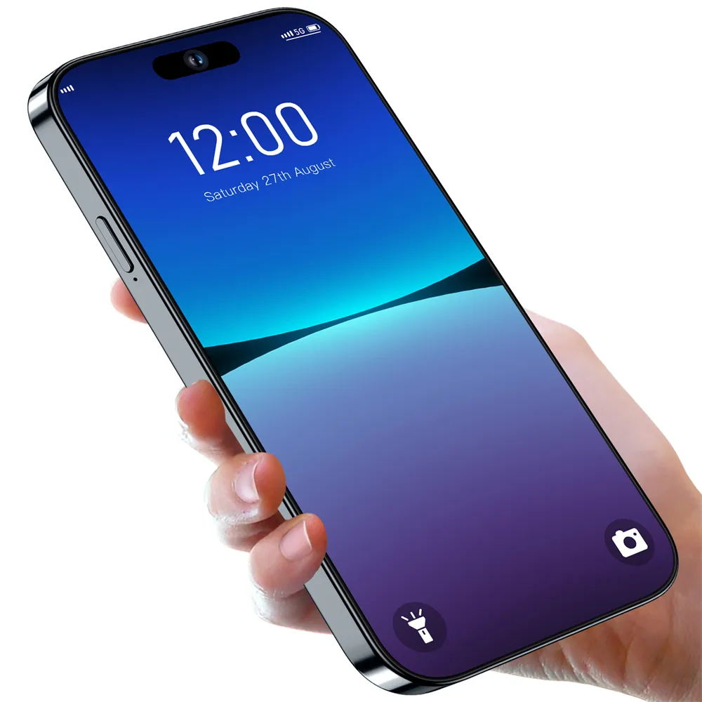 Smartphone I-15 ProMax Teléfono móvil 6GB + 128GB 5000mAh Octa Core Teléfono móvil 6,6 "HD + 8MP + 13MP Cámara Android Celular