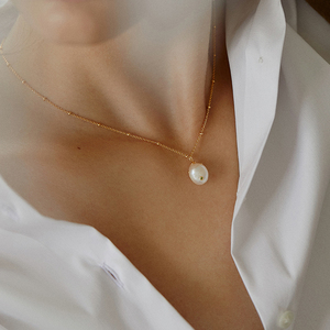 Collar <span class=keywords><strong>de</strong></span> <span class=keywords><strong>perlas</strong></span> Gemnel, joyería única, piedra verde - Product Image 5