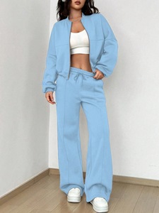 Chaqueta y pantalones de chándal con cremallera completa de talla grande XL para <span class=keywords><strong>mujer</strong></span>, chándal informal de corte holgado para otoño, ropa de salón - Product Image 5