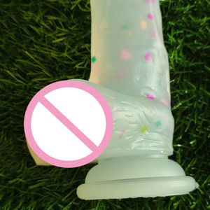 Consolador de confeti, ventosa de silicona transparente realista, juguete sexual para <span class=keywords><strong>mujeres</strong></span>, consoladores de silicona con sensación de piel suave, consoladores anales realistas - Product Image 2