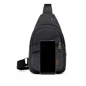 Men's <b>Canvas</b> Crossbody <b>Bag</b> Khaki <b>Large</b> Capacity Ultralight Chest <b>Bag</b> For Leisure Travel Spring 2025 - Product Image 2