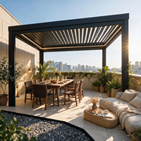 Pergola bioclimatique électrique en aluminium, directement de l'usine, avec toit à lames motorisé, imperméable, durable, pour balcon, revêtement poudré