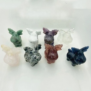 Cristalli naturali intagliati a mano all'ingrosso pietra curativa pietra preziosa gufo di cristallo sculture di animali carini per regali di decorazioni per la casa - Product Image 5