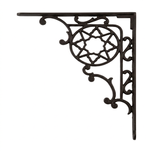 Support d'étagère décoratif en fonte Coshik Exports avec motif étoile orné et design en spirale, Uttar Pradesh - Product Image 1