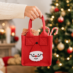 Grande Borsa in Feltro per Shopping Natalizio, Porta Regali Riutilizzabile con Logo e Colore Personalizzati - Product Image 4