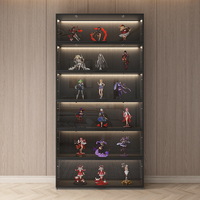 Vitrine professionnelle en contreplaqué avec portes vitrées et étagères personnalisables, meuble mural de présentation