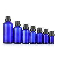 Flacon en verre bleu cobalt pour huile essentielle, soin de la peau, parfum, avec bouchon à vis, 5 ml, 10 ml, 20 ml, 30 ml, 50 ml, 100 ml