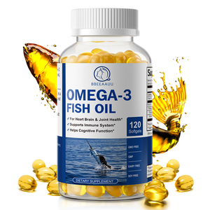 Capsules d'huile de poisson <span class=keywords><strong>oméga</strong></span> <span class=keywords><strong>3</strong></span> DHA <span class=keywords><strong>EPA</strong></span> Beworths pour la santé du cerveau et du cœur des adultes, 60 capsules par flacon - Product Image 1