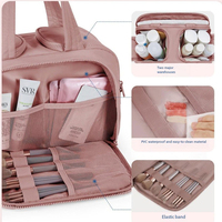 JOYSUN Nouvelle Trousse de Toilette Portable Légère Personnalisée à Grande Ouverture, Étui Cosmétique Doux avec Compartiments Séparés pour le Voyage